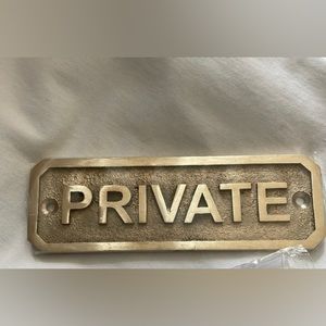 Brass Private sign